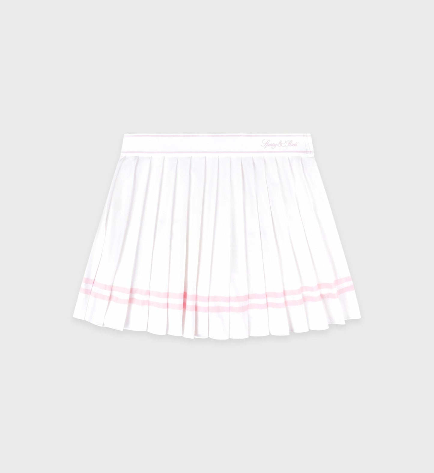 Vendome Script Pleated Skirt - White/Pink Dolphin
