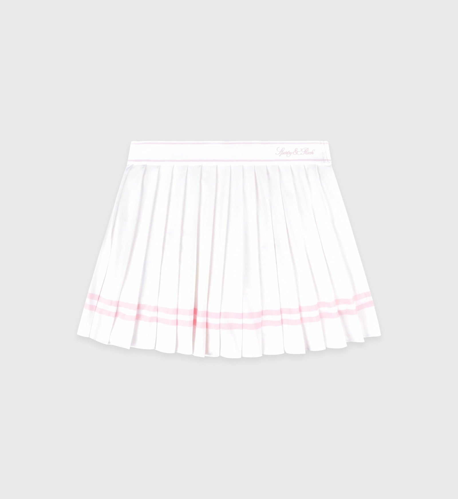 Vendome Script Pleated Skirt - White/Pink Dolphin