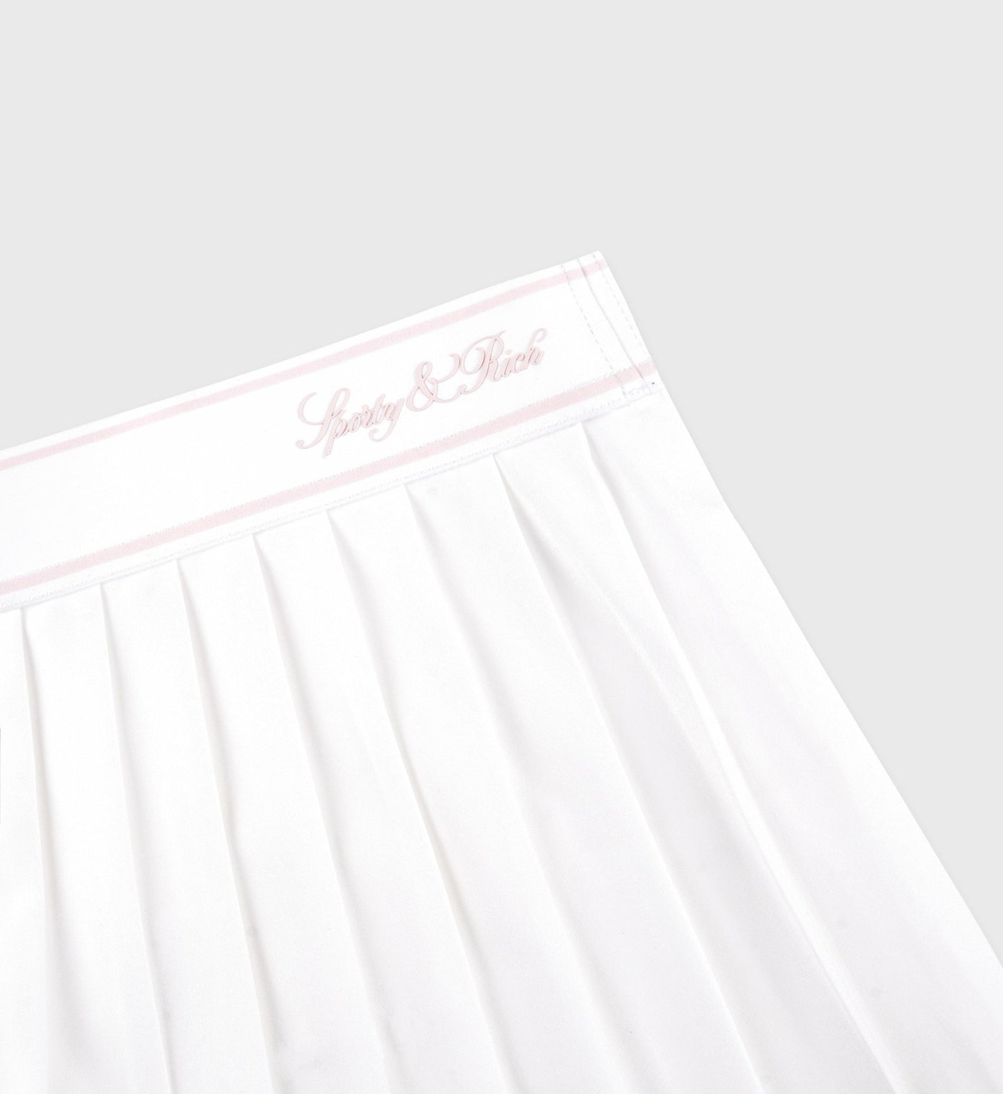 Vendome Script Pleated Skirt - White/Pink Dolphin