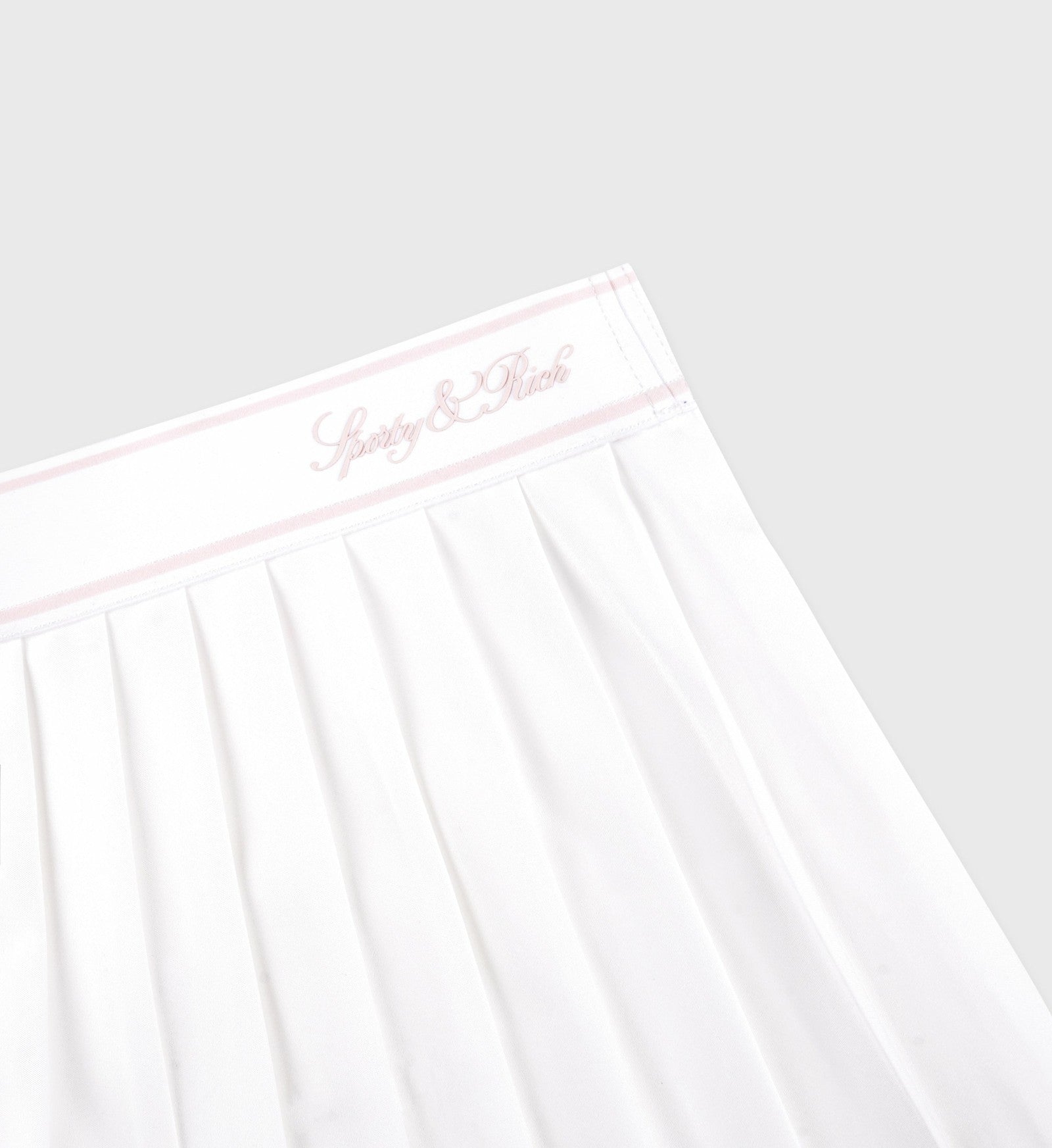 Vendome Script Pleated Skirt - White/Pink Dolphin