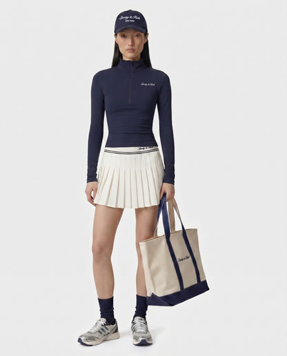 Signature Logo Abigail Skirt - Ecru/Navy