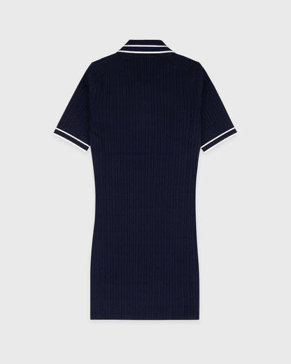Signature Logo Mini Cable Dress - Navy/White