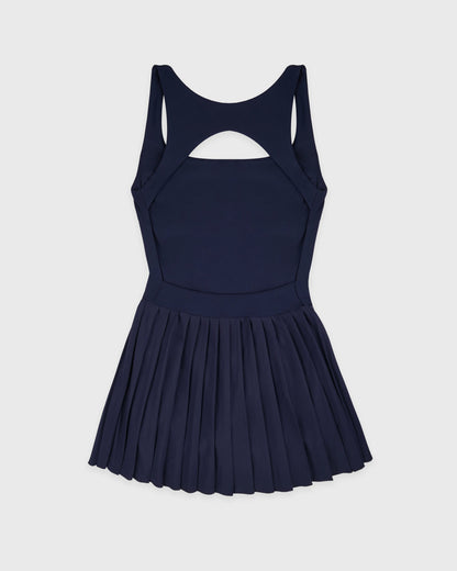 Signature Logo Court Dress - Navy/White