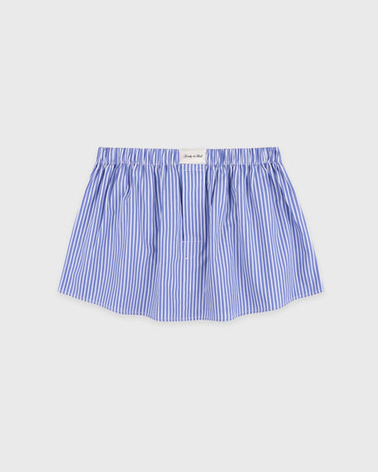 Signature Logo Poplin Skirt - Blue Striped/White