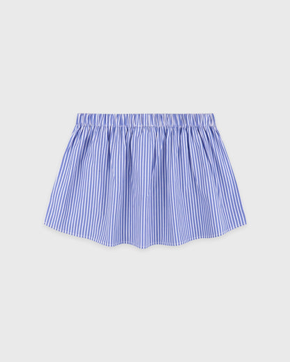 Signature Logo Poplin Skirt - Blue Striped/White
