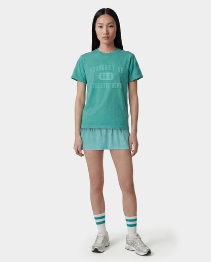 Signature Logo Poplin Skirt - Amalfi Green Striped/White