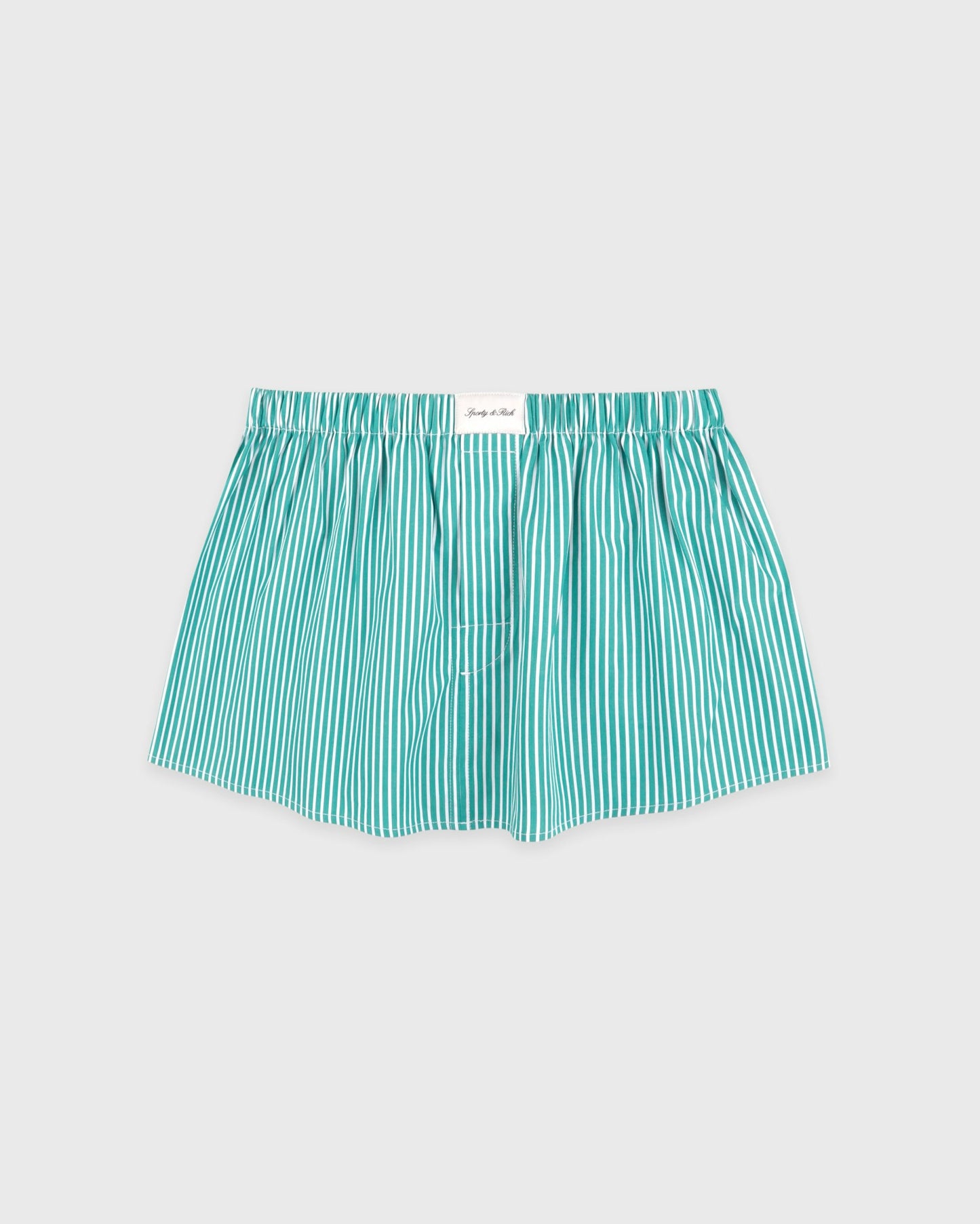 Signature Logo Poplin Skirt - Amalfi Green Striped/White
