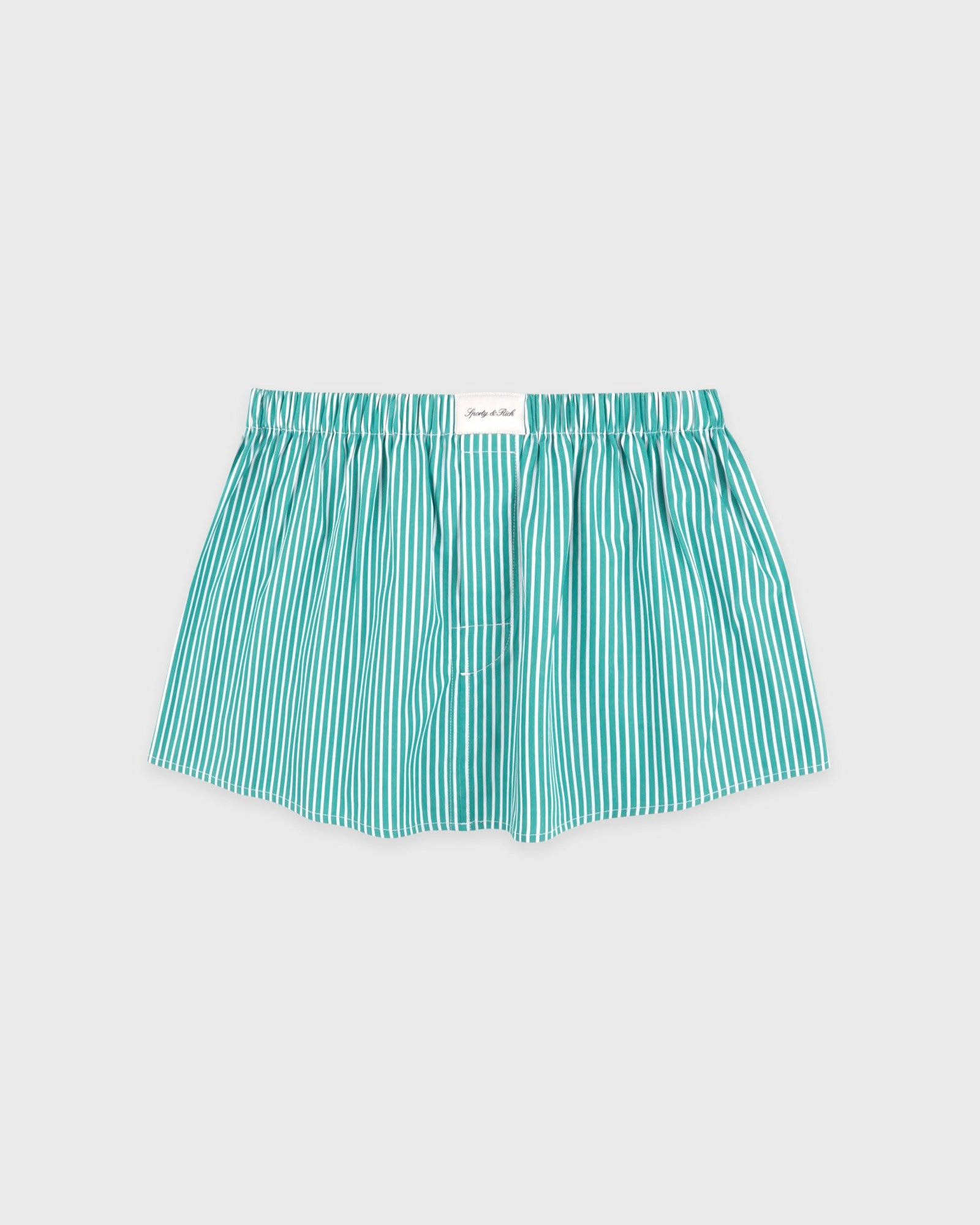 Signature Logo Poplin Skirt - Amalfi Green Striped/White