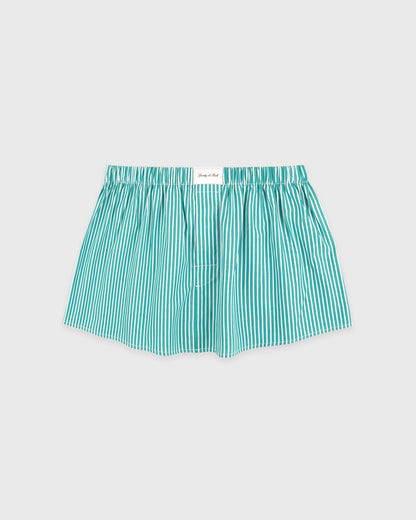 Signature Logo Poplin Skirt - Amalfi Green Striped/White