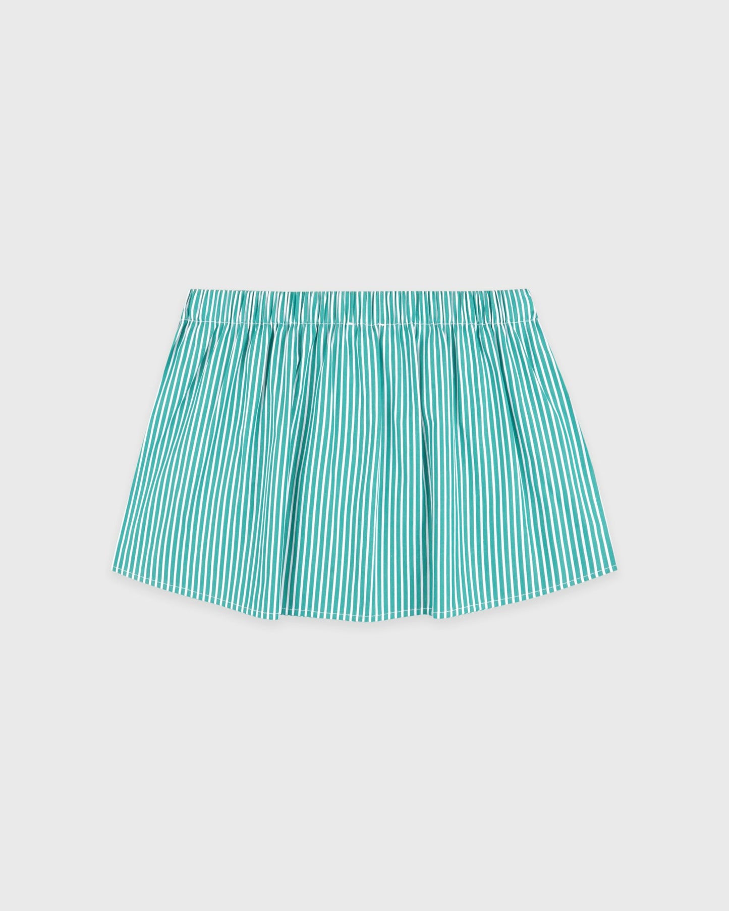 Signature Logo Poplin Skirt - Amalfi Green Striped/White