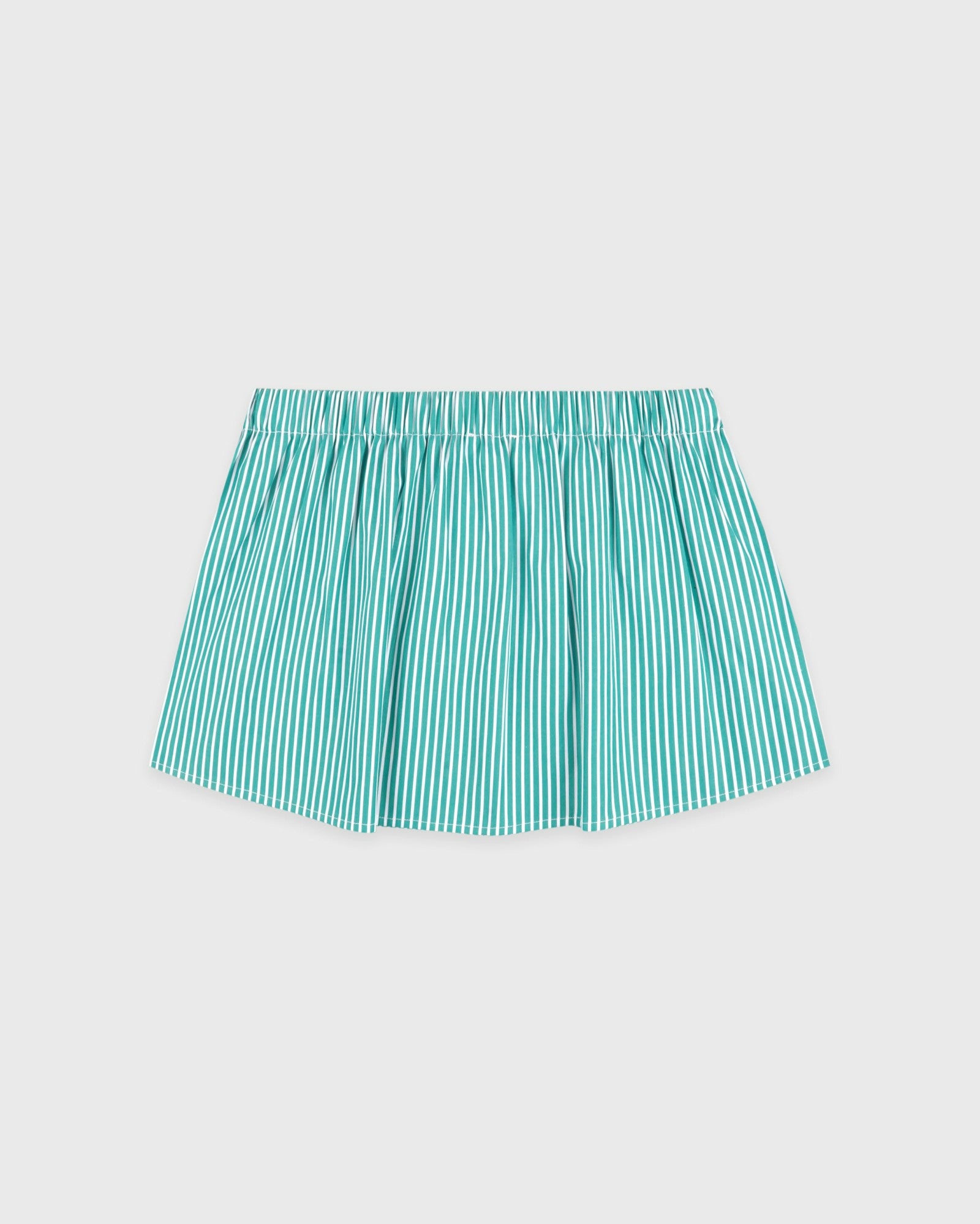 Signature Logo Poplin Skirt - Amalfi Green Striped/White