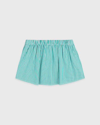 Signature Logo Poplin Skirt - Amalfi Green Striped/White