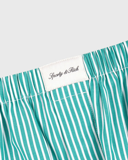 Signature Logo Poplin Skirt - Amalfi Green Striped/White