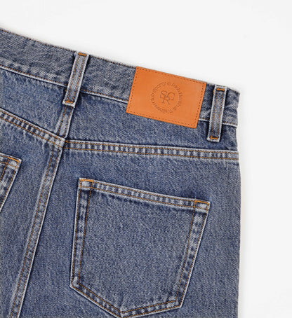 Vintage Fit Straight Leg Denim - Medium Blue