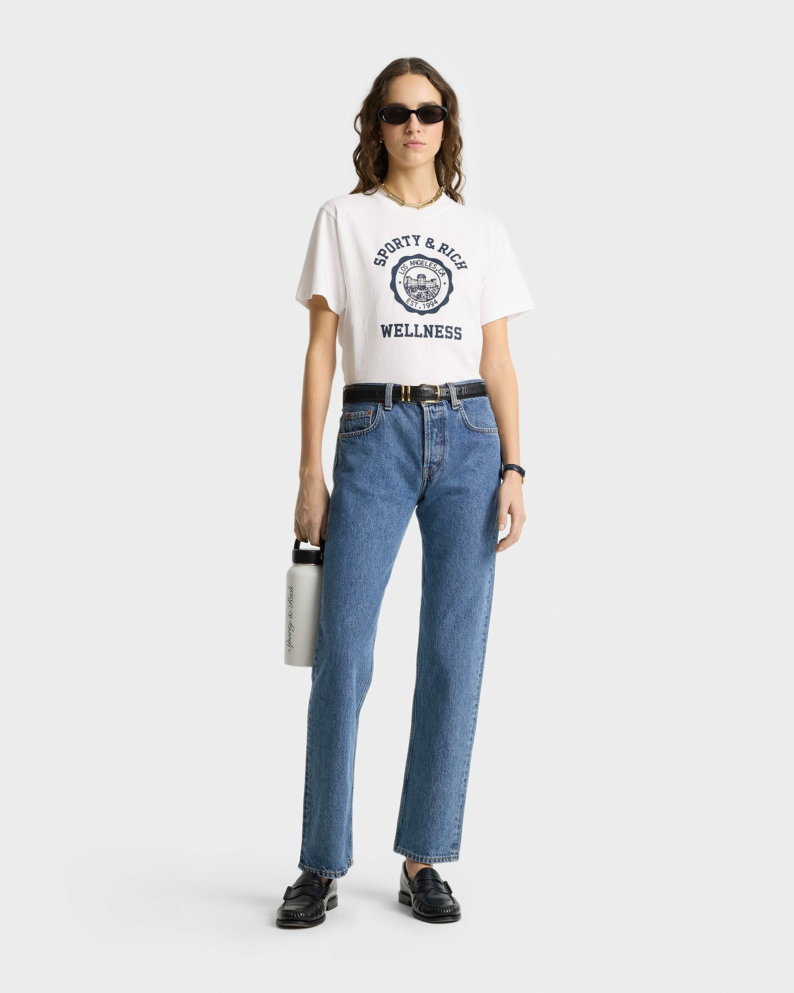 Vintage Fit Straight Leg Denim - Medium Blue