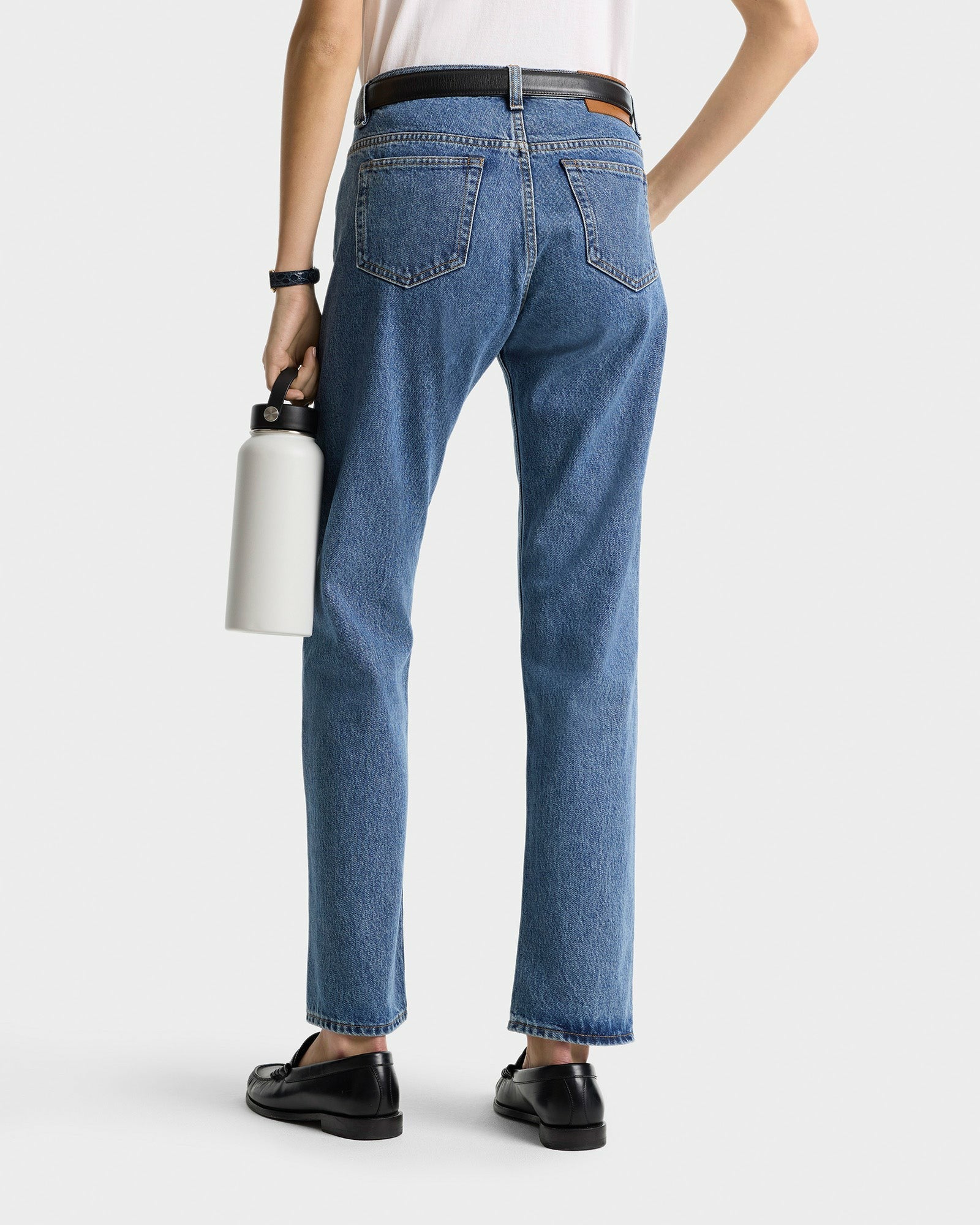 Vintage Fit Straight Leg Denim - Medium Blue