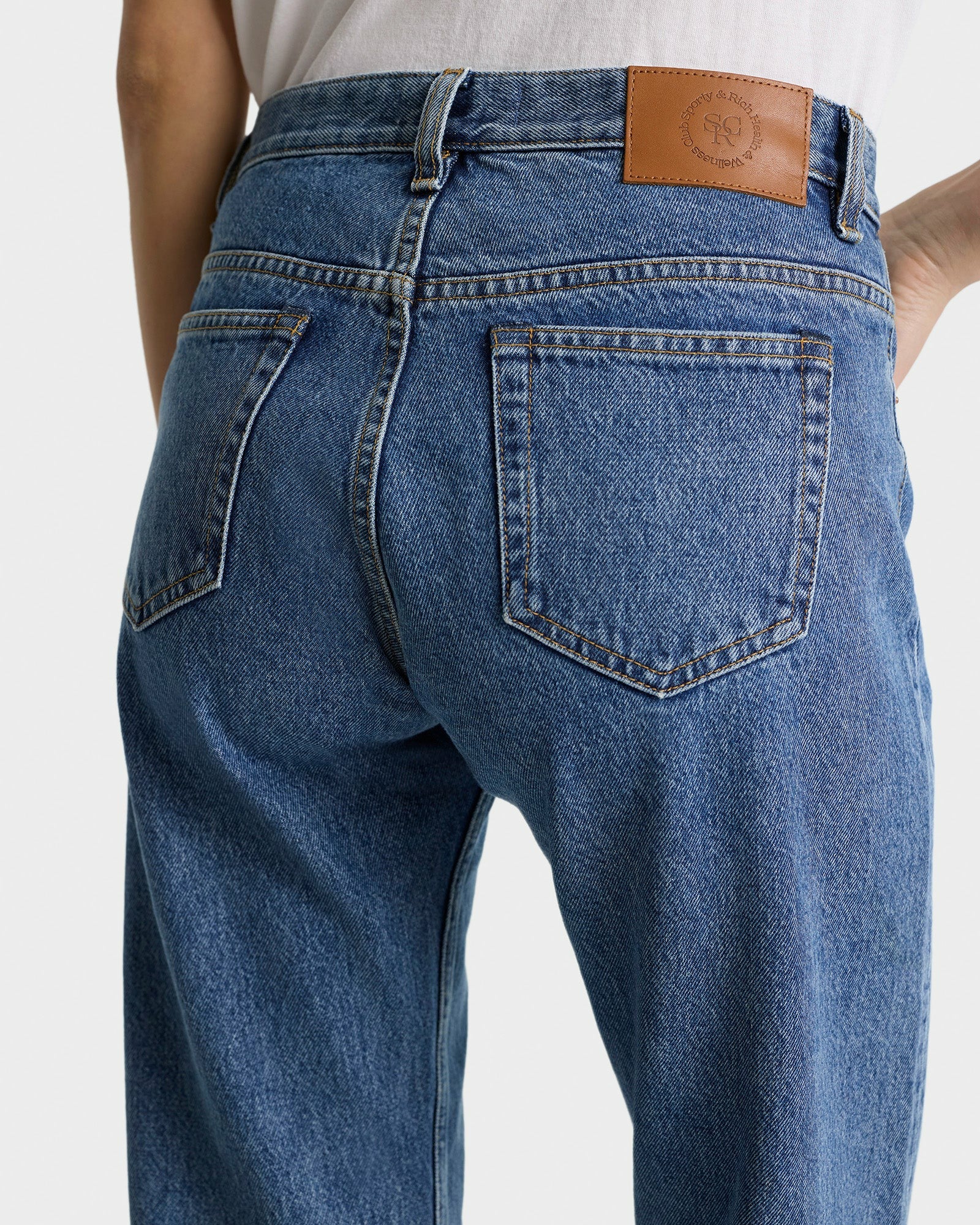 Vintage Fit Straight Leg Denim - Medium Blue