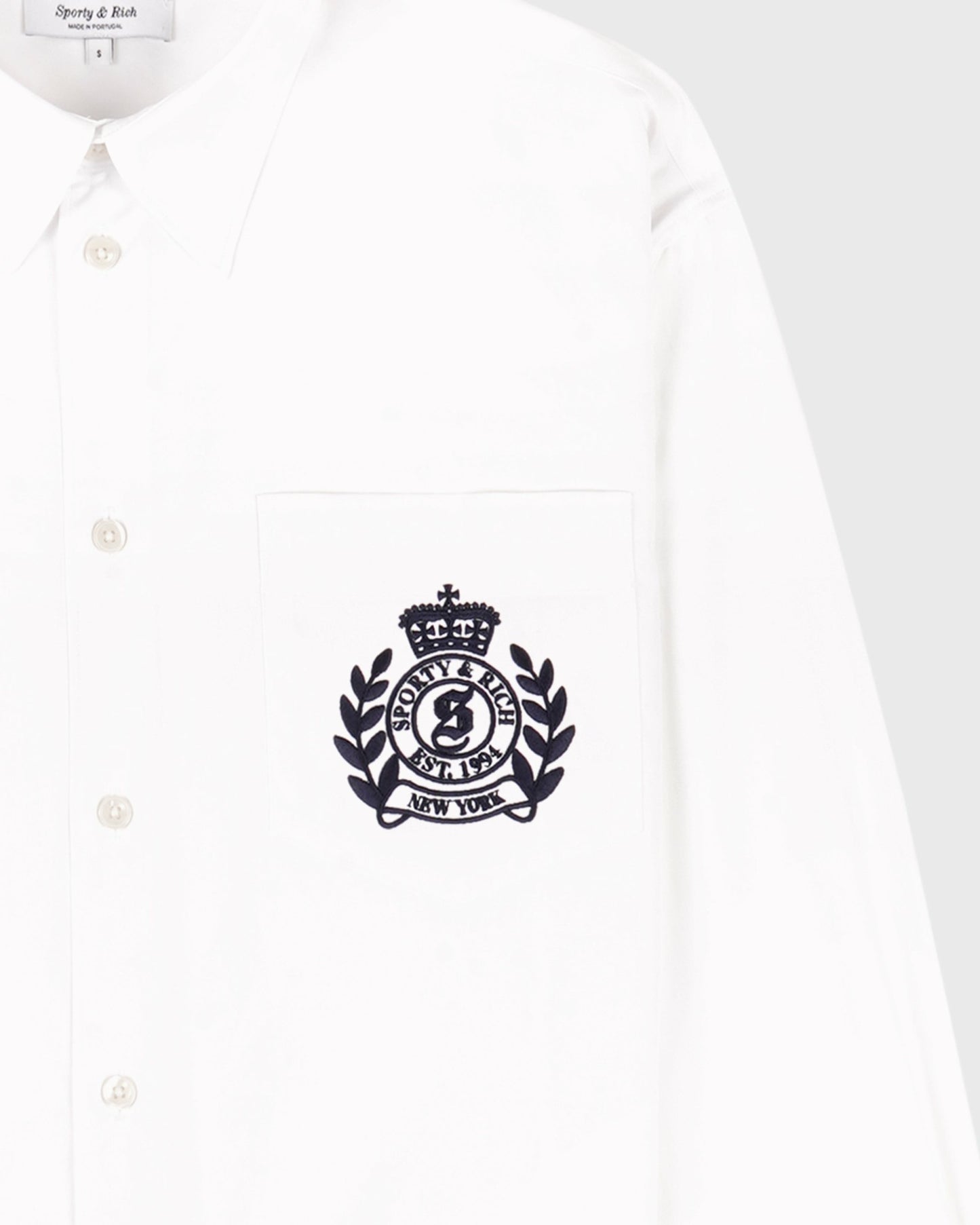 NY Crest Oversized Shirt - White/Navy