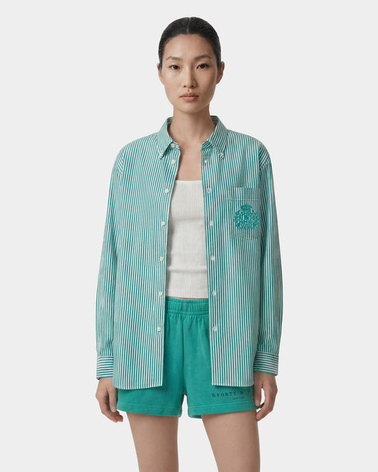 NY Crest Oversized Shirt - Amalfi Green Striped