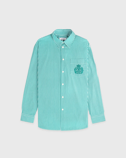 NY Crest Oversized Shirt - Amalfi Green Striped