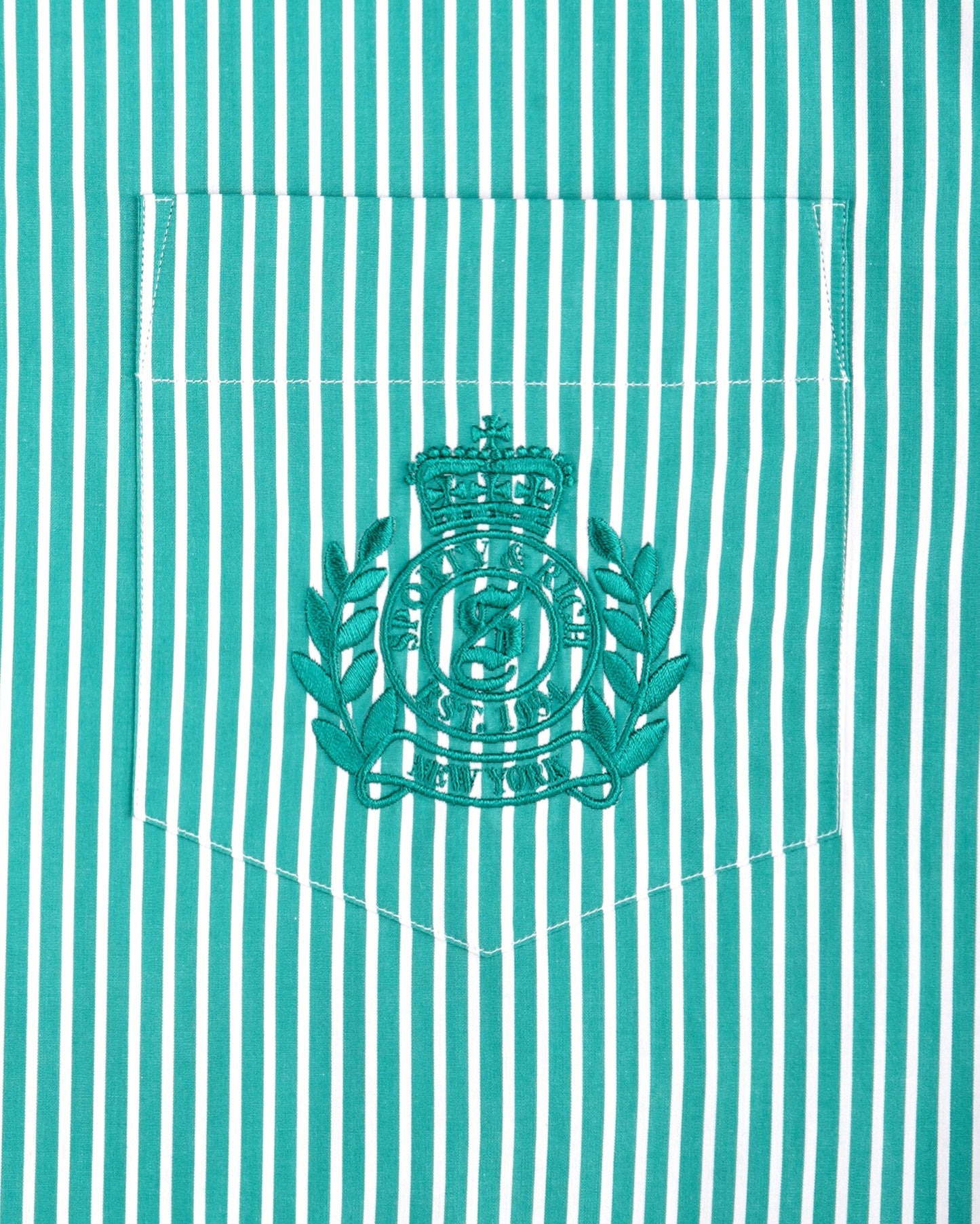 NY Crest Oversized Shirt - Amalfi Green Striped