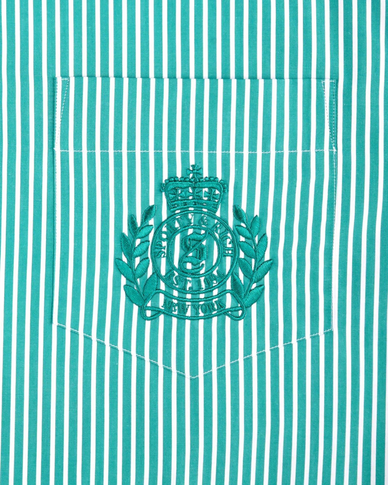 NY Crest Oversized Shirt - Amalfi Green Striped
