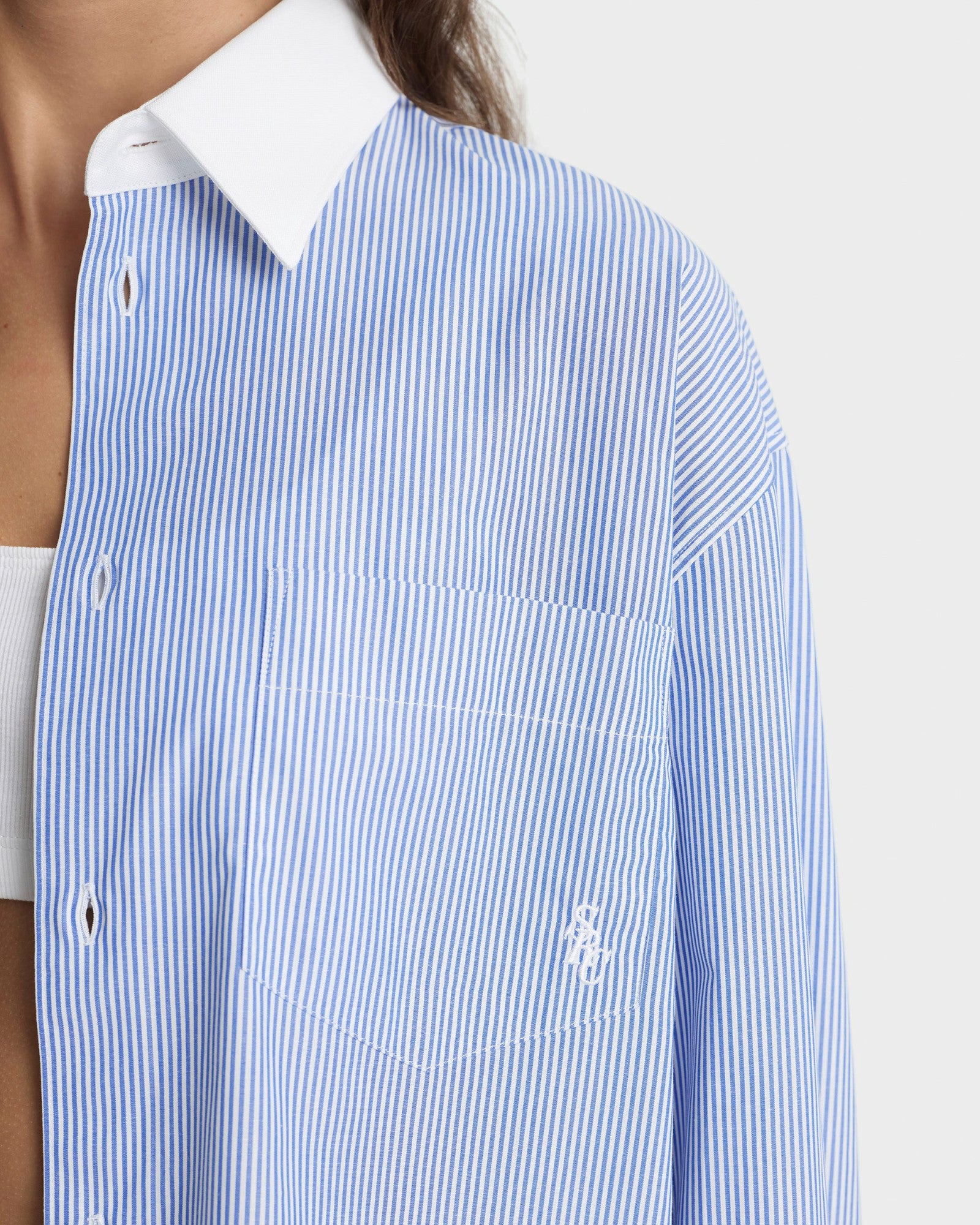 SRC Oversized Shirt - Navy Stripe