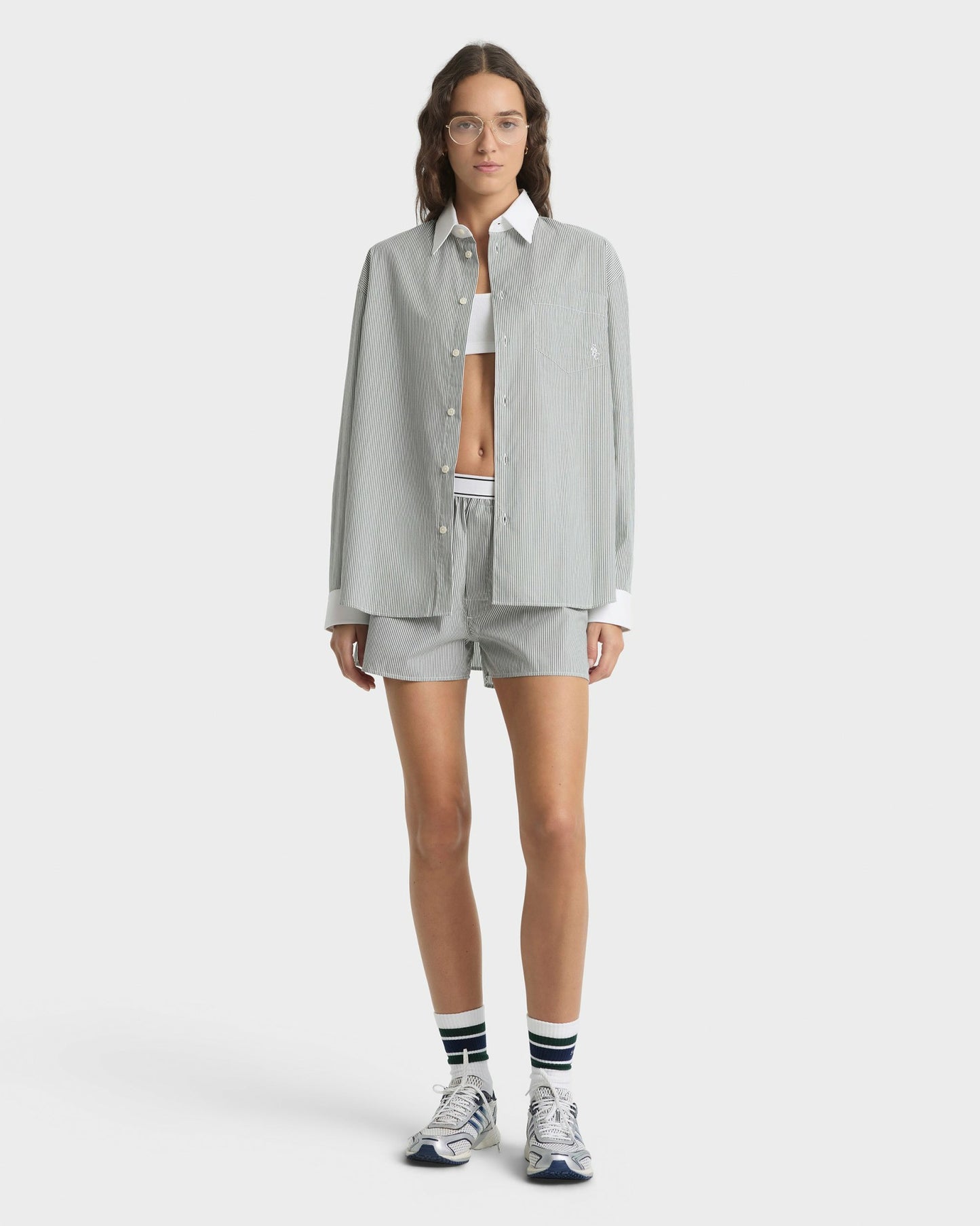 SRC Oversized Shirt - Forest striped