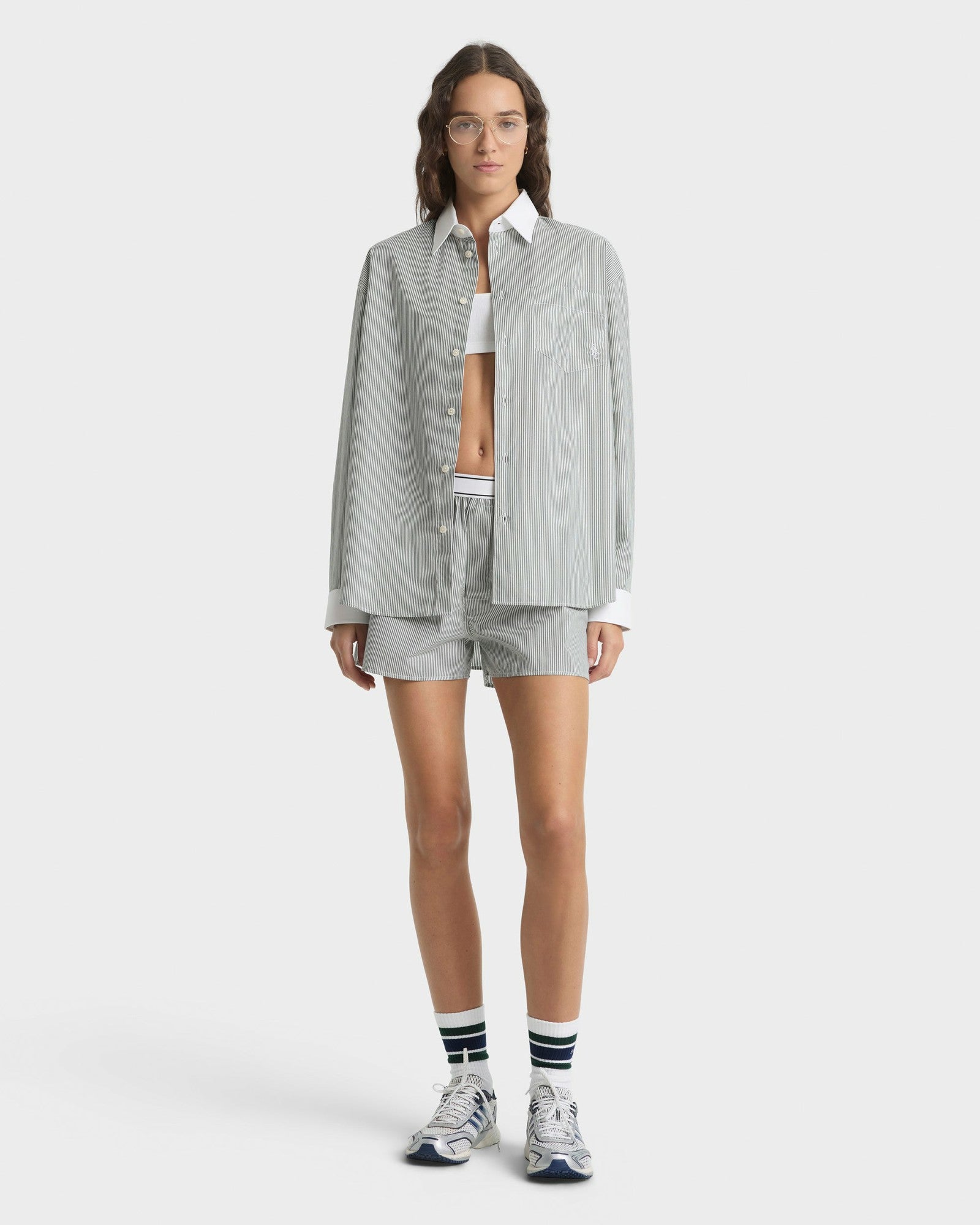 SRC Oversized Shirt - Forest striped