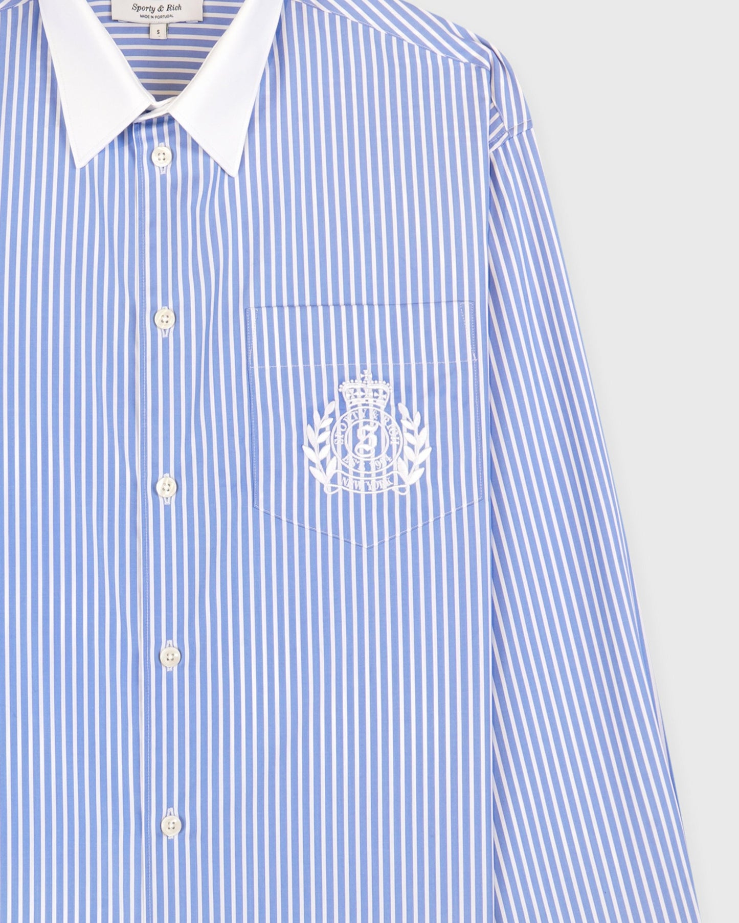 NY Crest Oversized Shirt - Navy Stripe