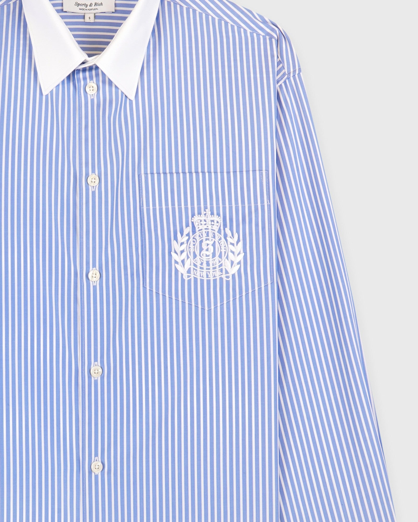 NY Crest Oversized Shirt - Navy Stripe