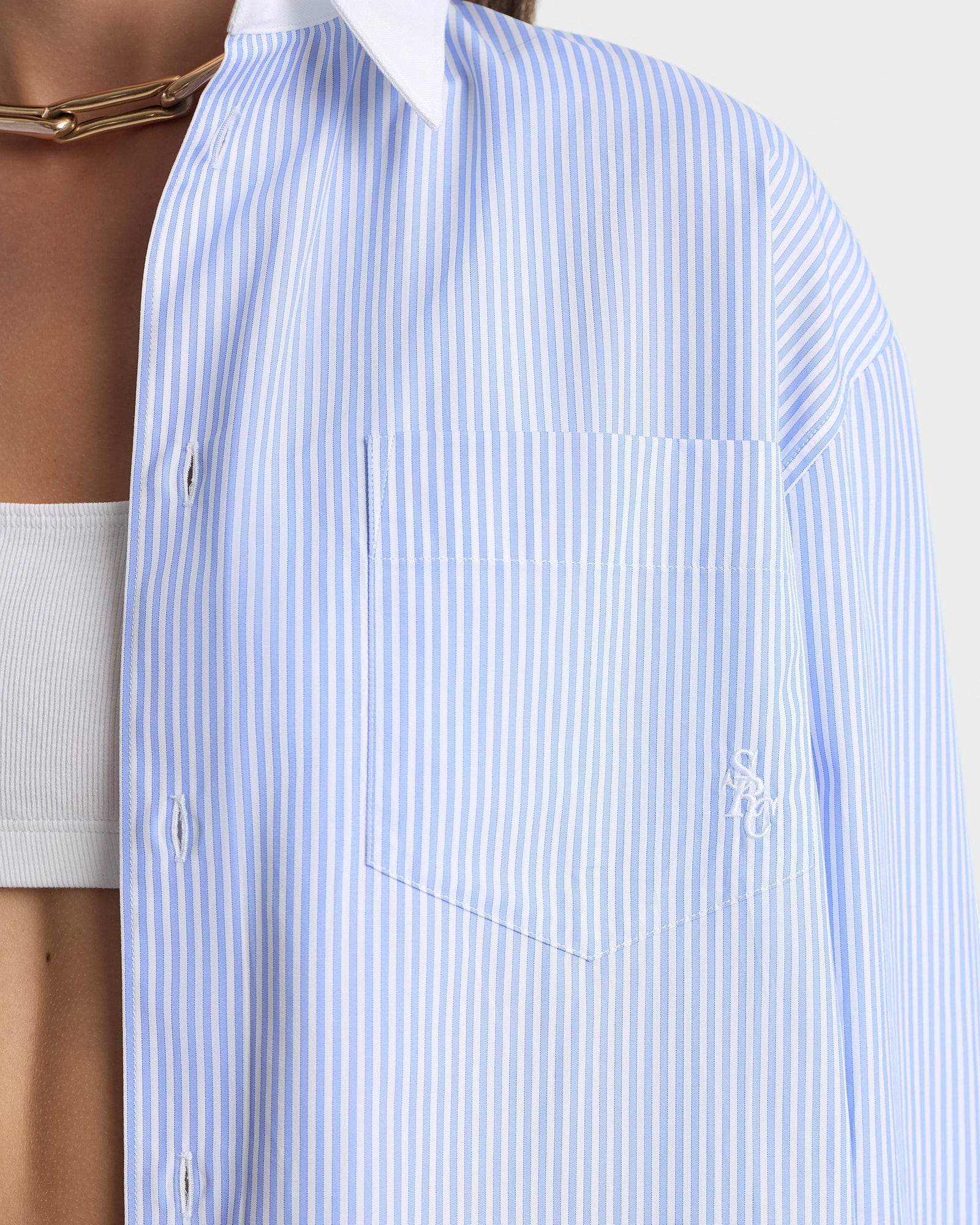 SRC Oversized Shirt - Blue Stripe
