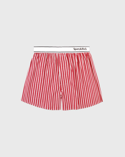 Serif Logo Boxer - Ruby Stripe