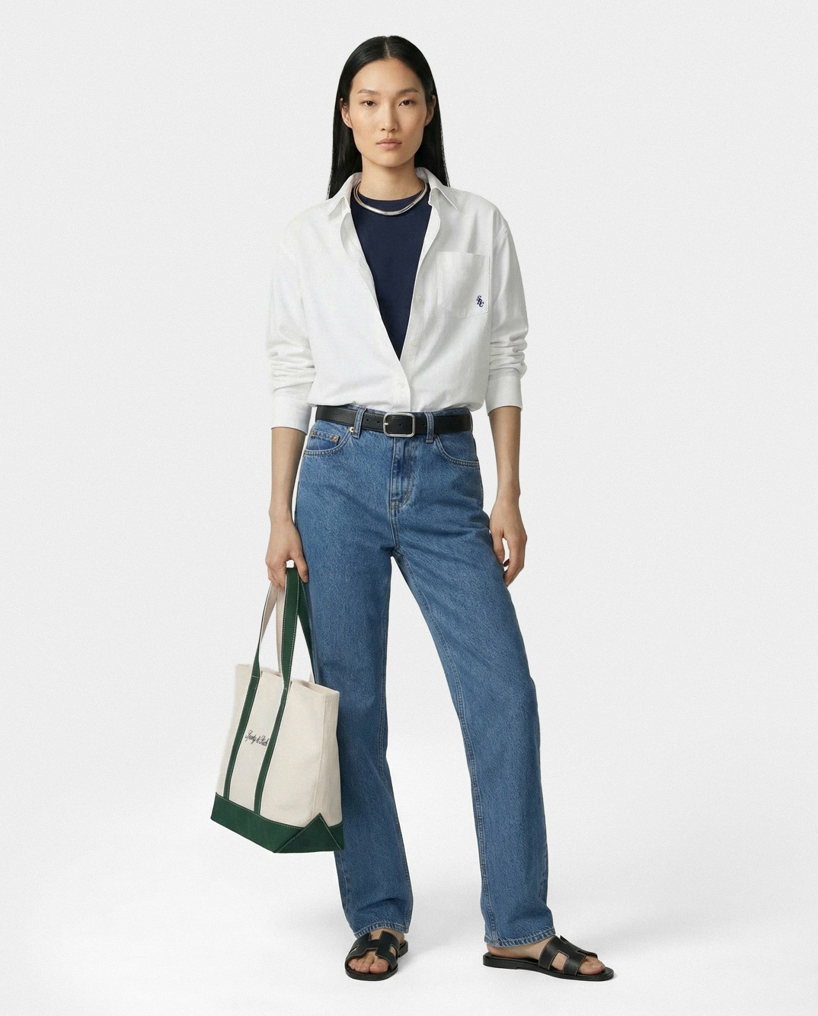 SRC Oversized Shirt - White/Navy