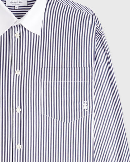 SRC Oversized Shirt - Navy Stripe