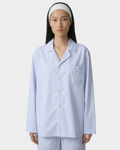 NY Crest Pyjama Shirt - Blue Striped
