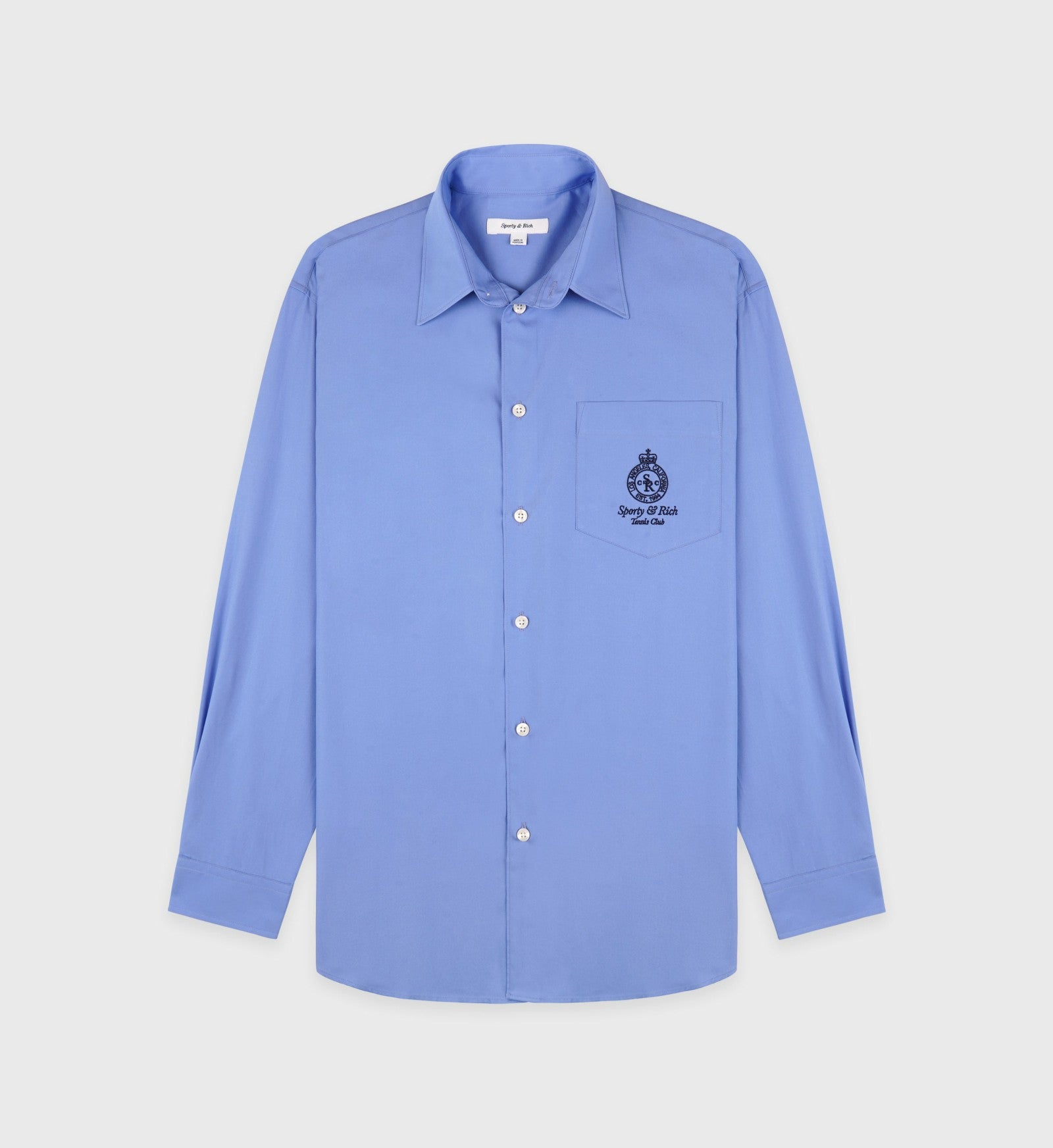 Crown Tennis Oversized Shirt - Flax blue