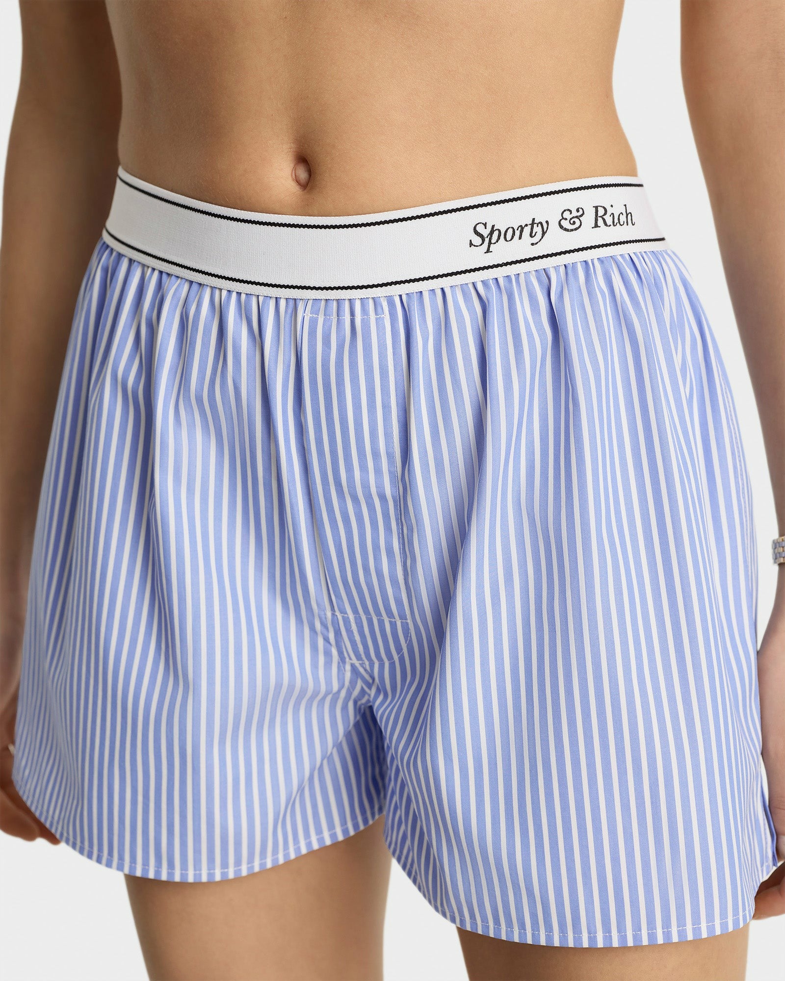 Italic Logo Boxer Short - Light Blue Striped