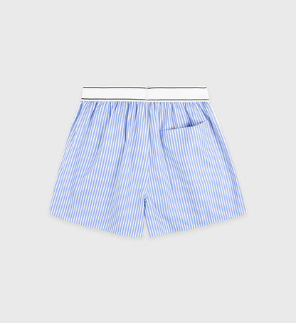 Italic Logo Boxer Short - Light Blue Striped