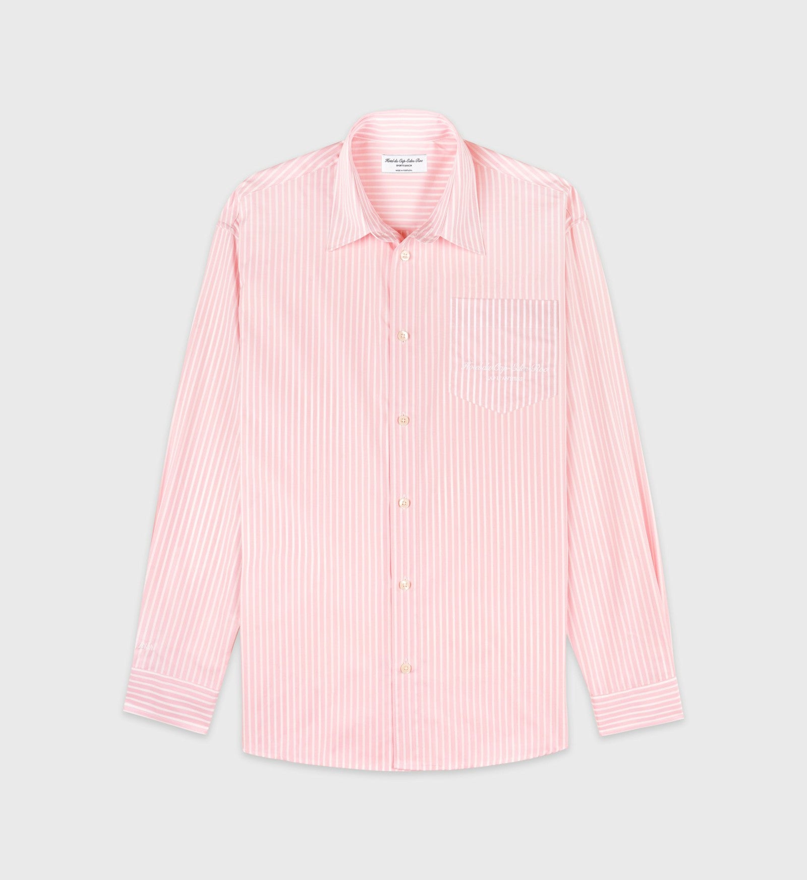 Eden Script Oversized Shirt - Pink/White Thin Stripe