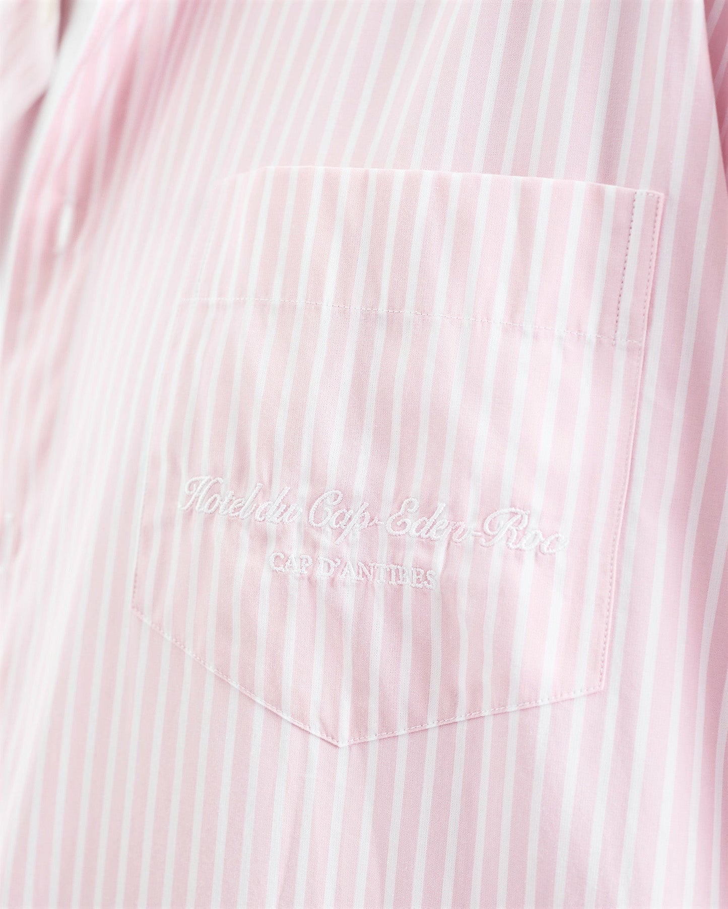 Eden Script Oversized Shirt - Pink/White Thin Stripe