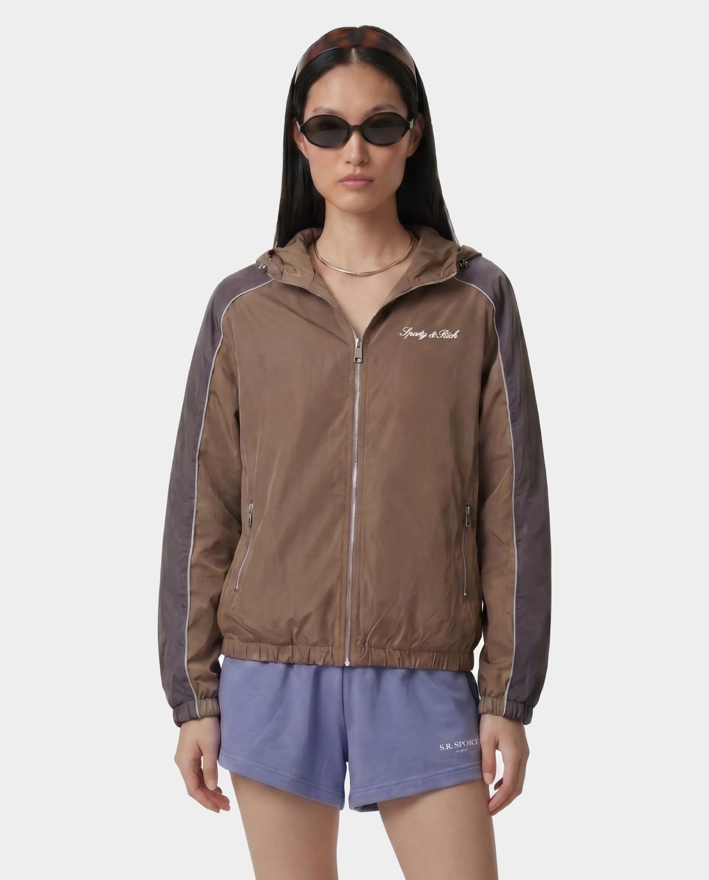 Serif Logo Gym Jacket - Sand/Carbon/White