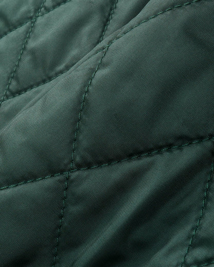 NY Crest Nylon Quilted Jacket - Forest/Tan