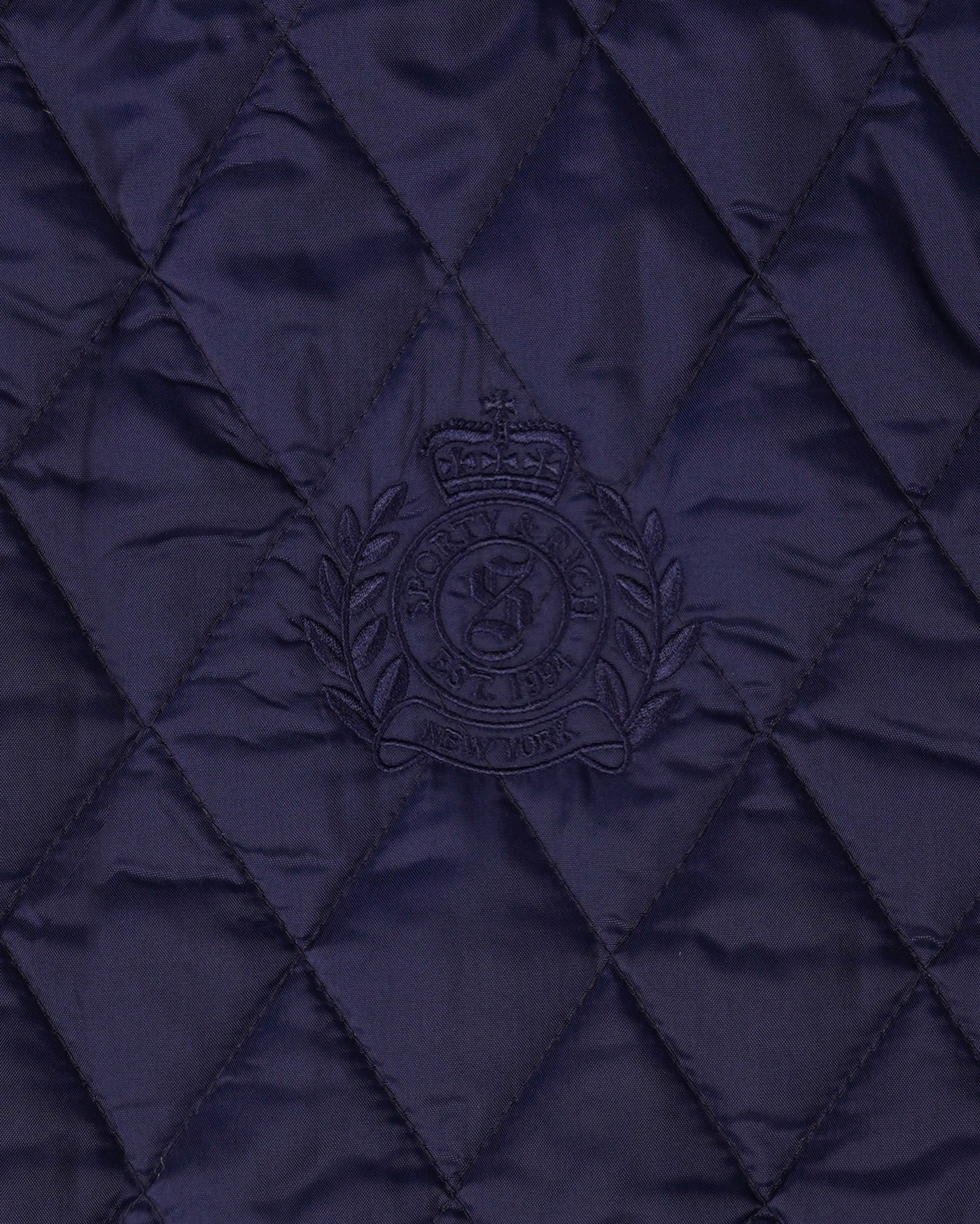 NY Crest Nylon Quilted Jacket - Navy/Tan
