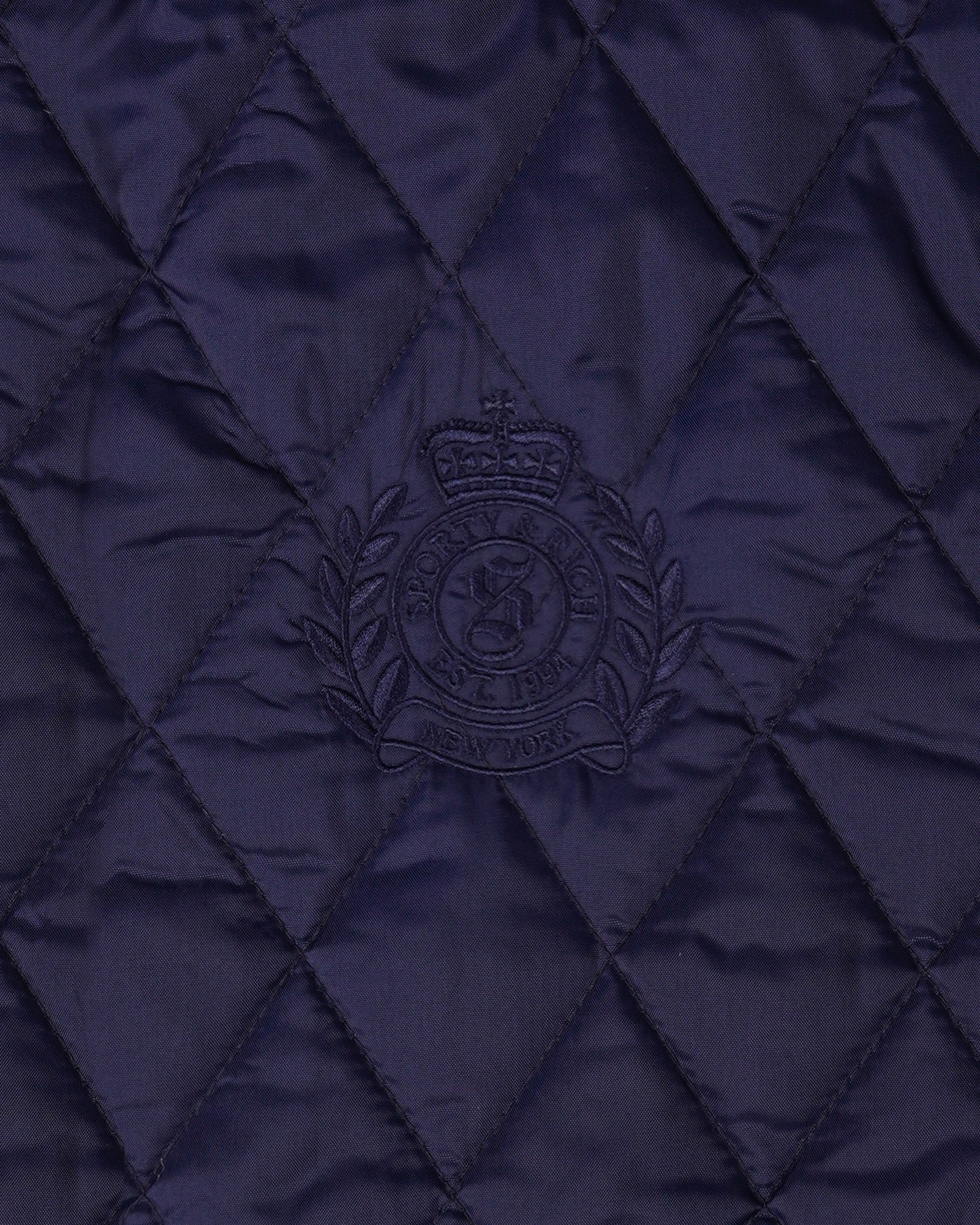 NY Crest Nylon Quilted Jacket - Navy/Tan