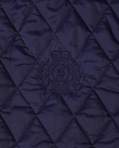 NY Crest Nylon Quilted Jacket - Navy/Tan