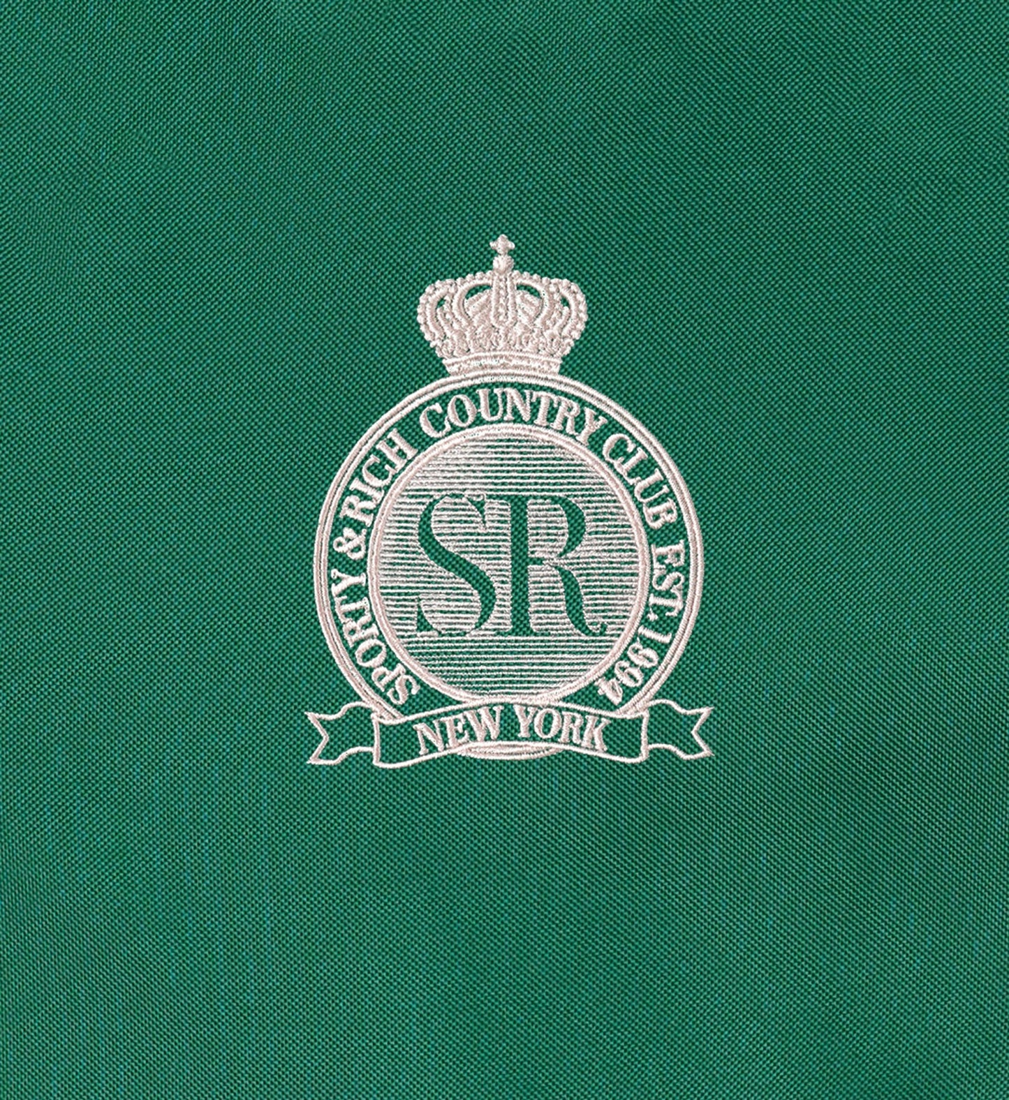 Royal Club Nylon Varsity Jacket - Spring Green/White