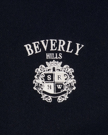 BH Crest Wool Varsity Jacket - Navy/White