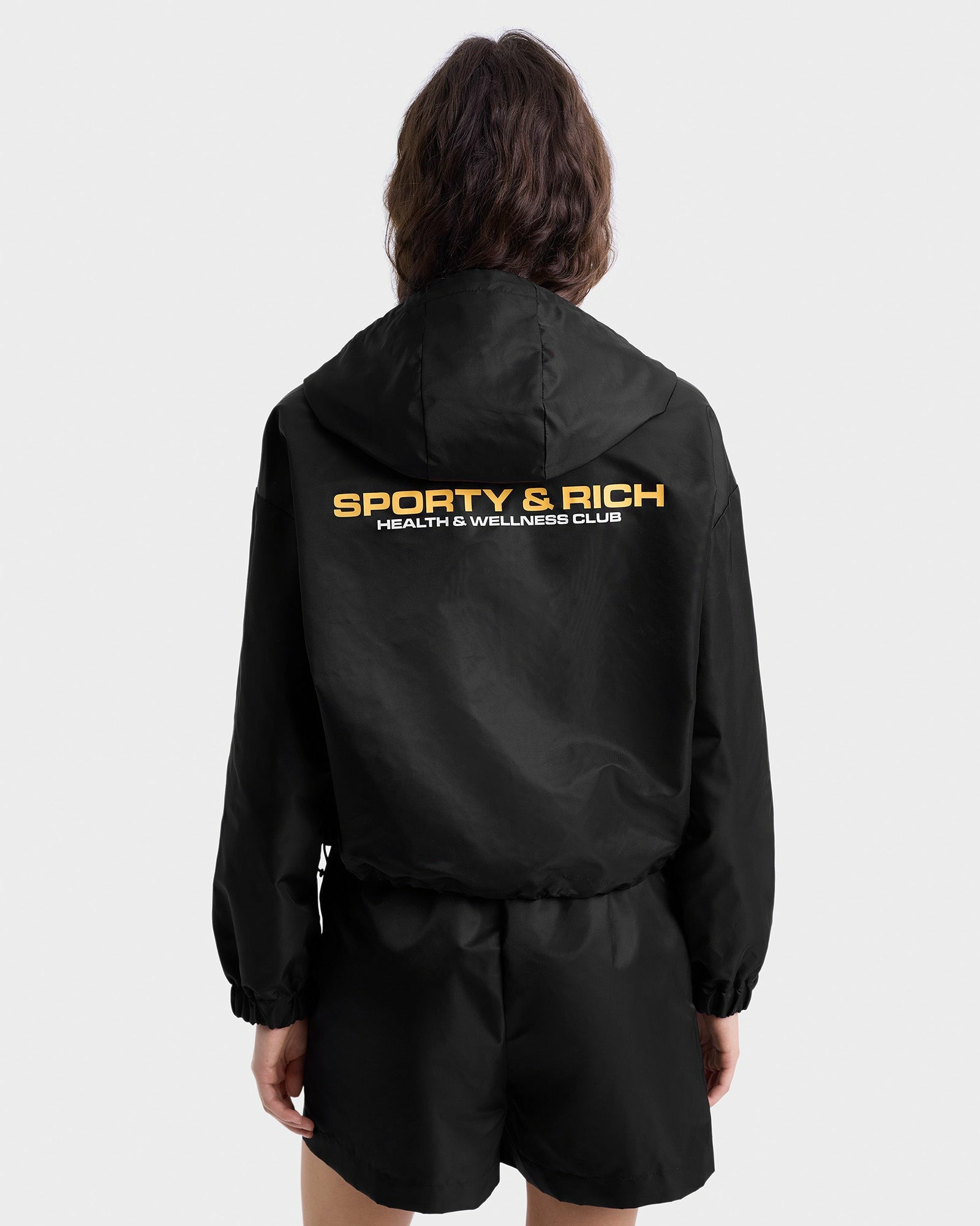 Bold Health Nylon Windbreaker - Black/Gold