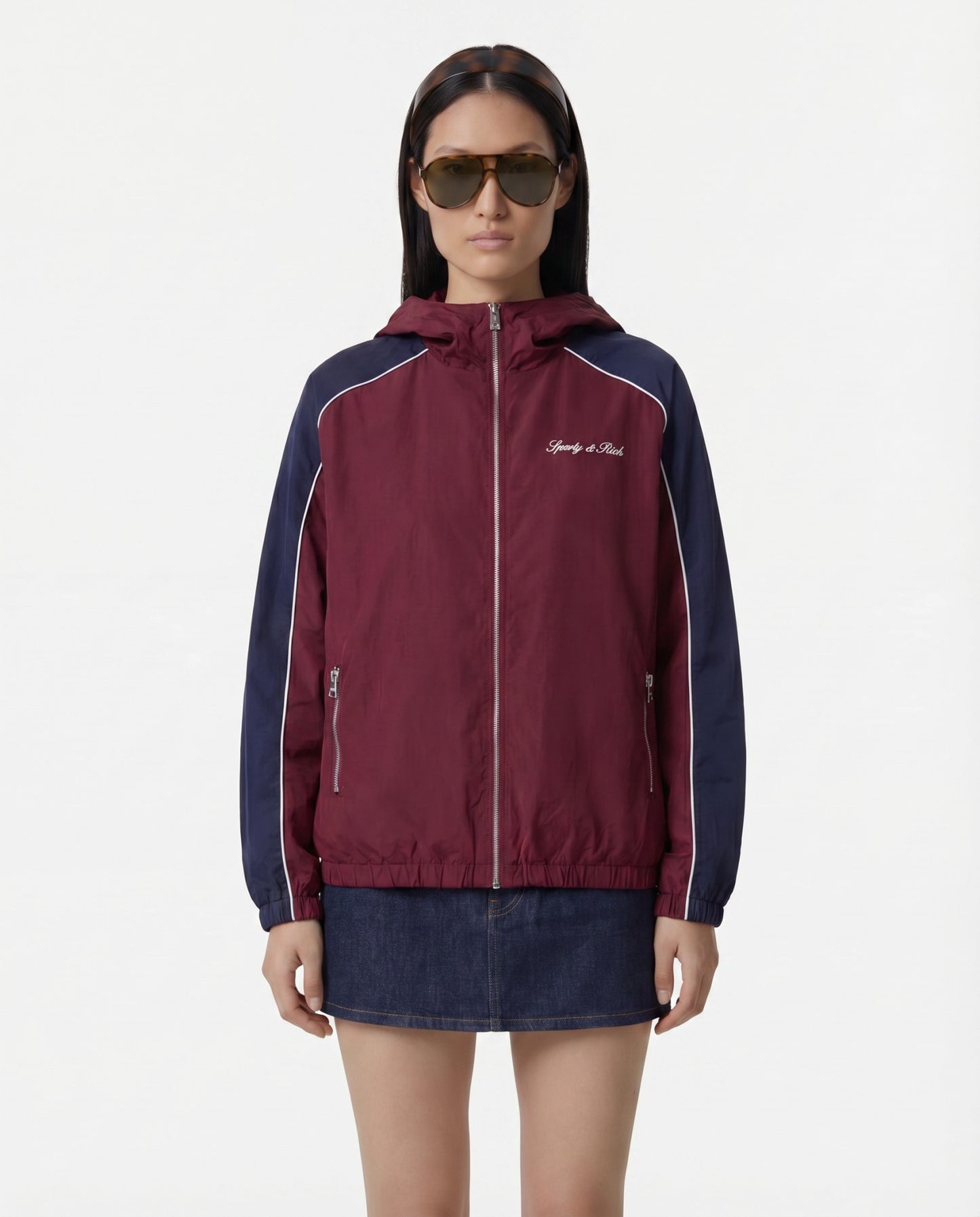 Signature Logo Gym Jacket - Bordeaux/White/Navy